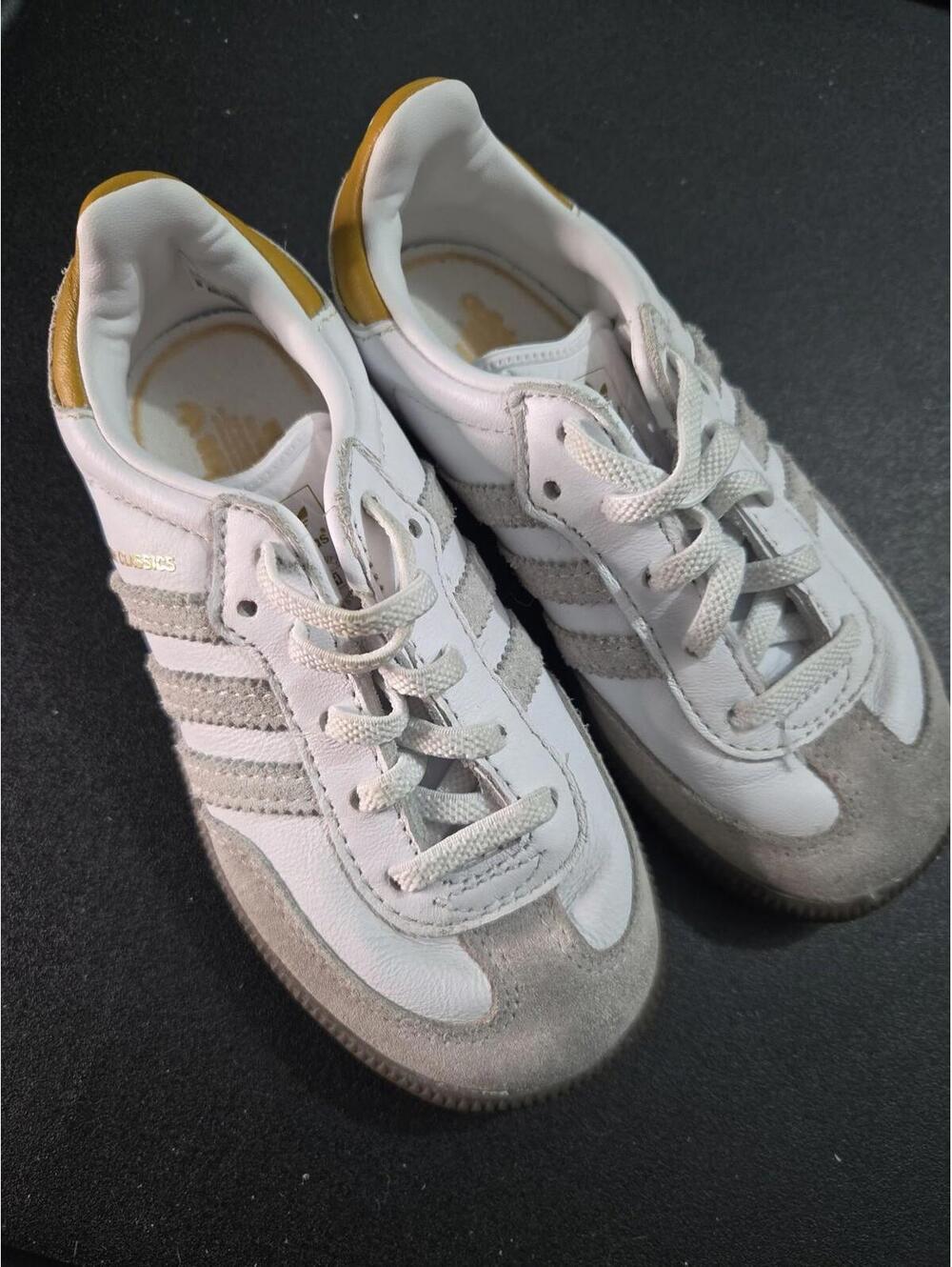 Adidas x Kith Samba Kids White/Gold Sneakers Size 9.5K - Picture 6 of 6